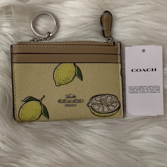 COACH Lemon Corner Zip Wristlet, Mini Skinny, Card Case SET of 3 - Picture 5 of 9